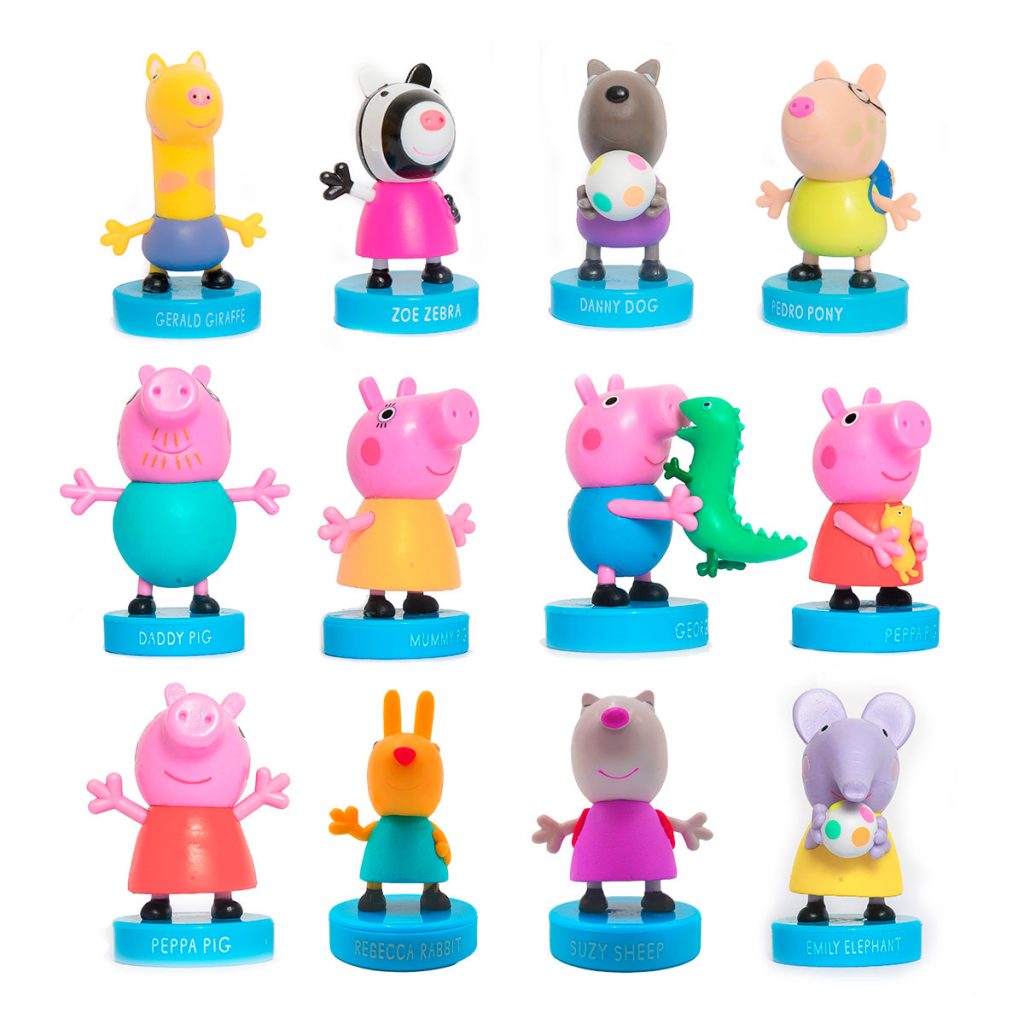 Peppa Pig Figura con Sello Pack de 12 Deluxe